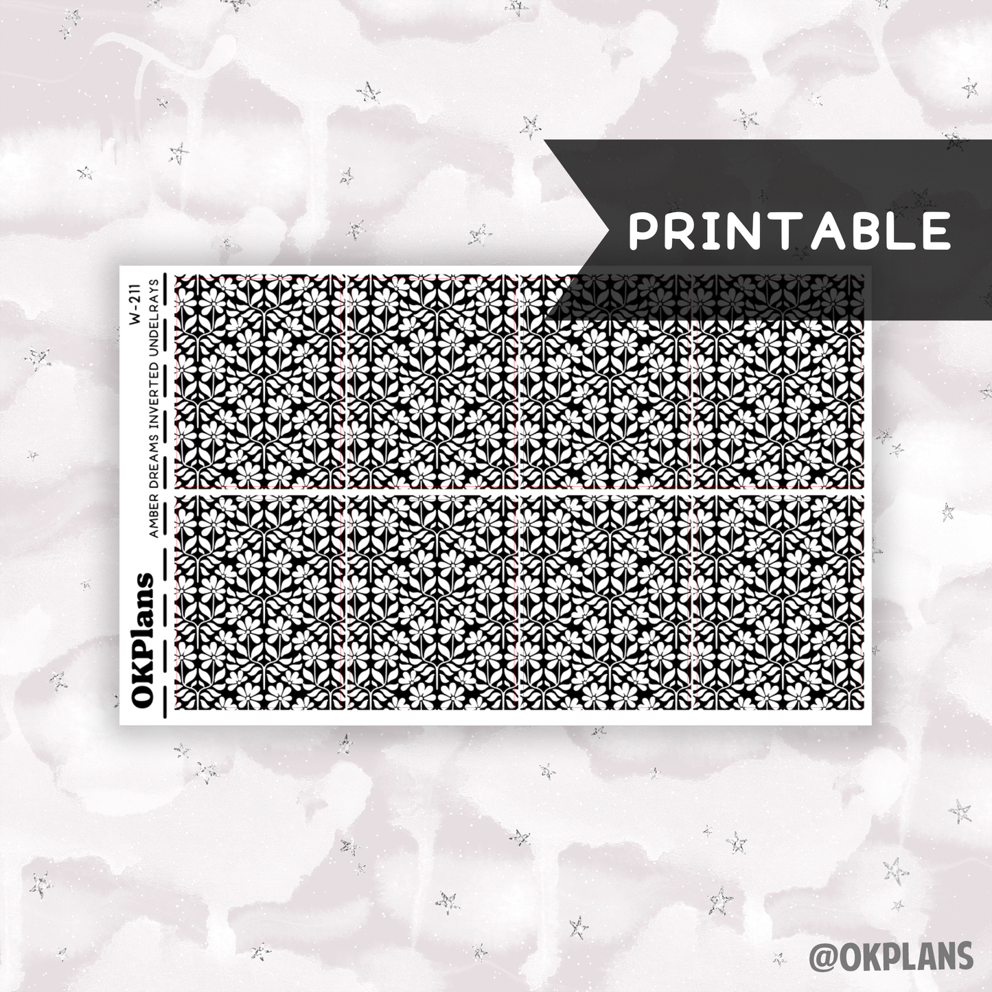 Amber Dreams Inverted Underlays // Printable // W-211 // Foiled
