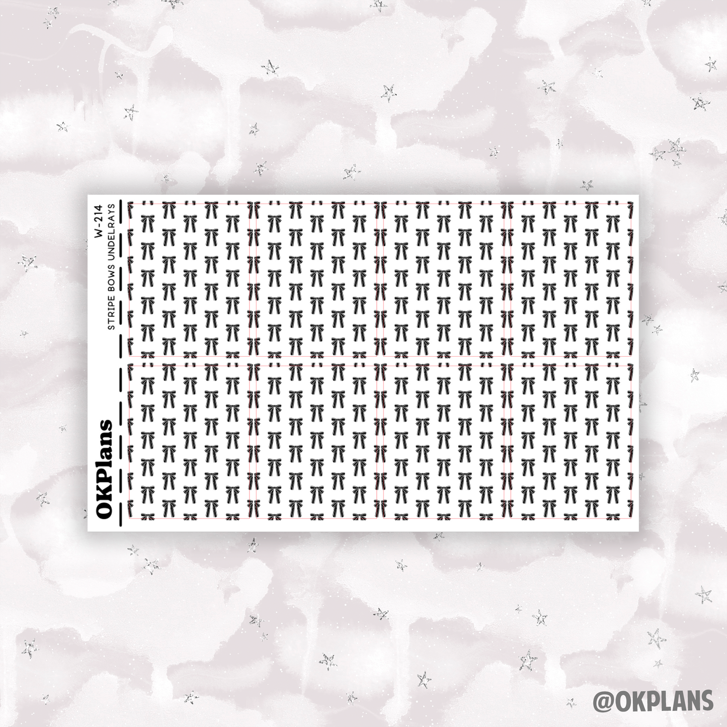 Stripe Bows Underlays // Printable // W-214 // Foiled