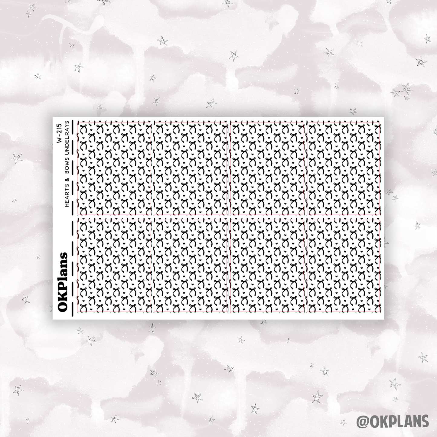 Hearts + Bows Underlays // W-215 // Foiled