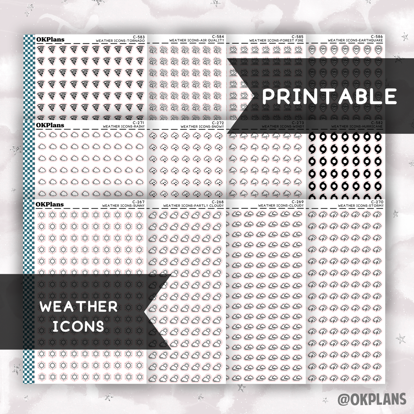 Weather Icons // Printable // Functional