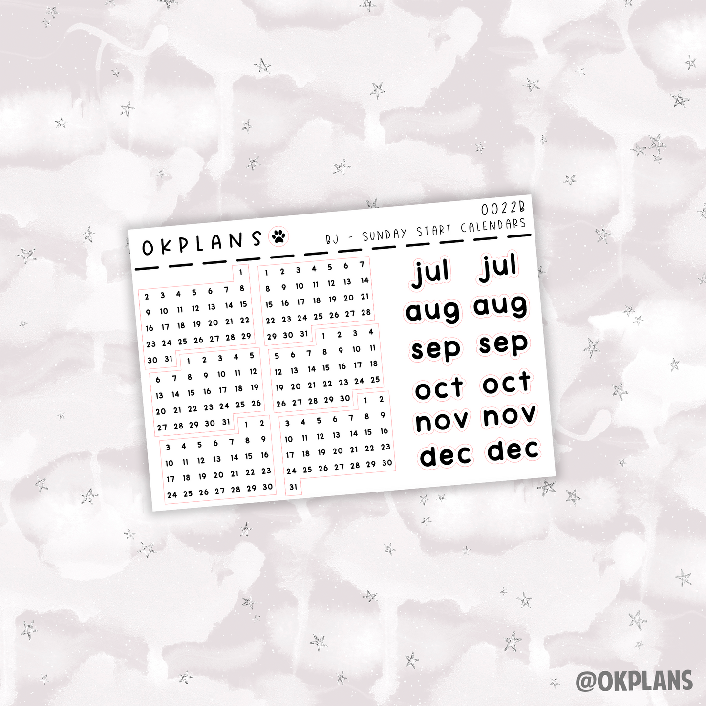 Sunday Start Calendar 2023 // 0022 // Bullet Journal