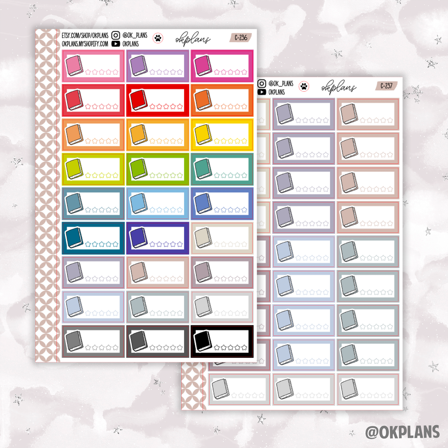 5 - Star Book Review Label // Multicolor Functional