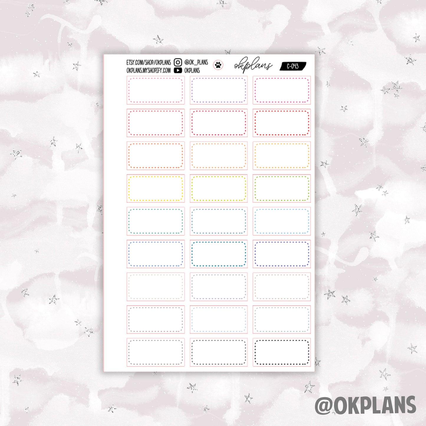 1.5 Hour 1.5 inch Dashed Label // EC A5 Daily Duo