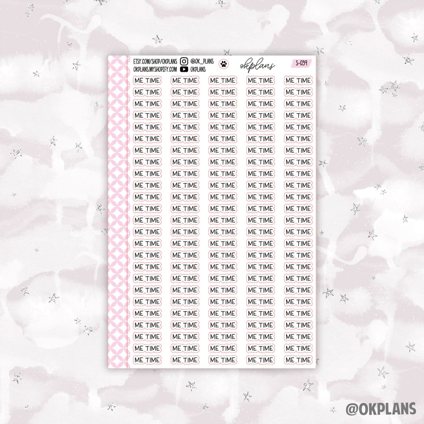 Me Time // Black Font // Functional Scripts // S-039