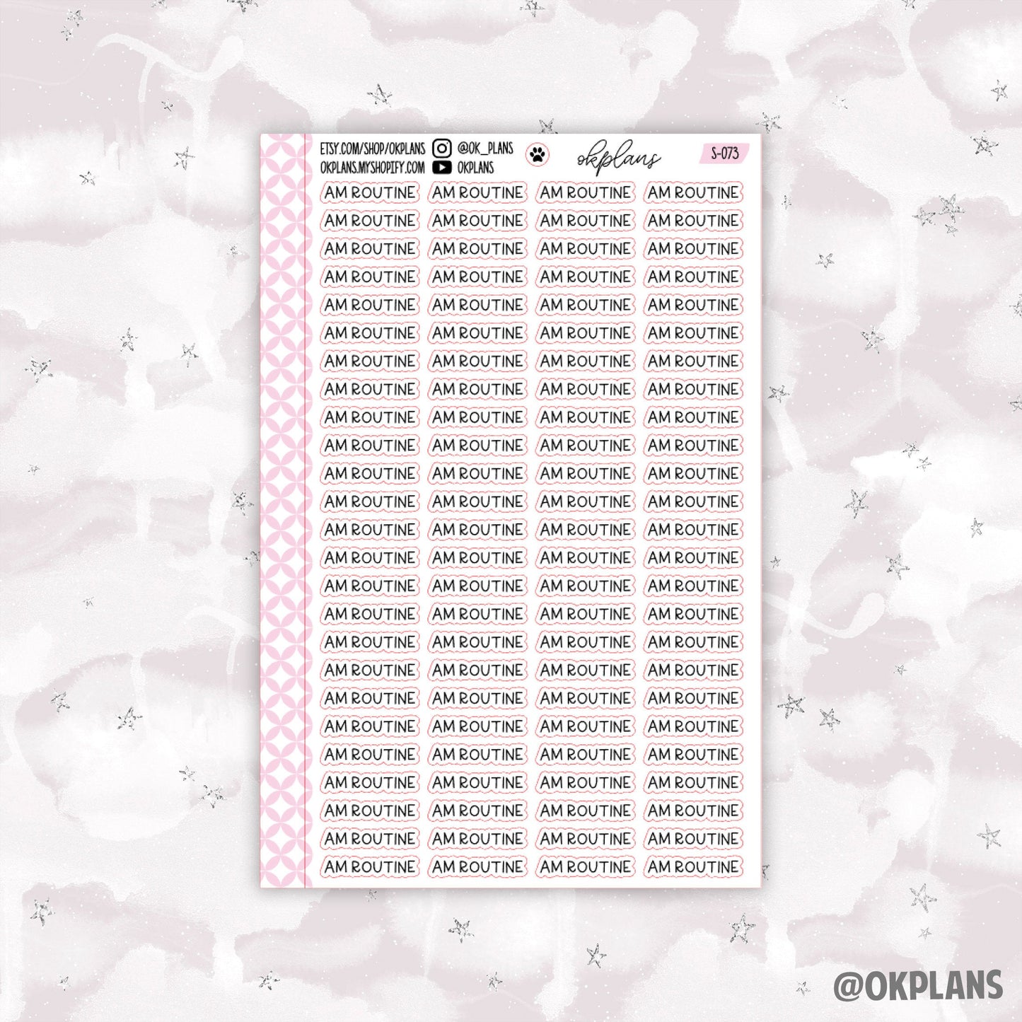 AM Routine // Black Font // Functional Scripts // S-073