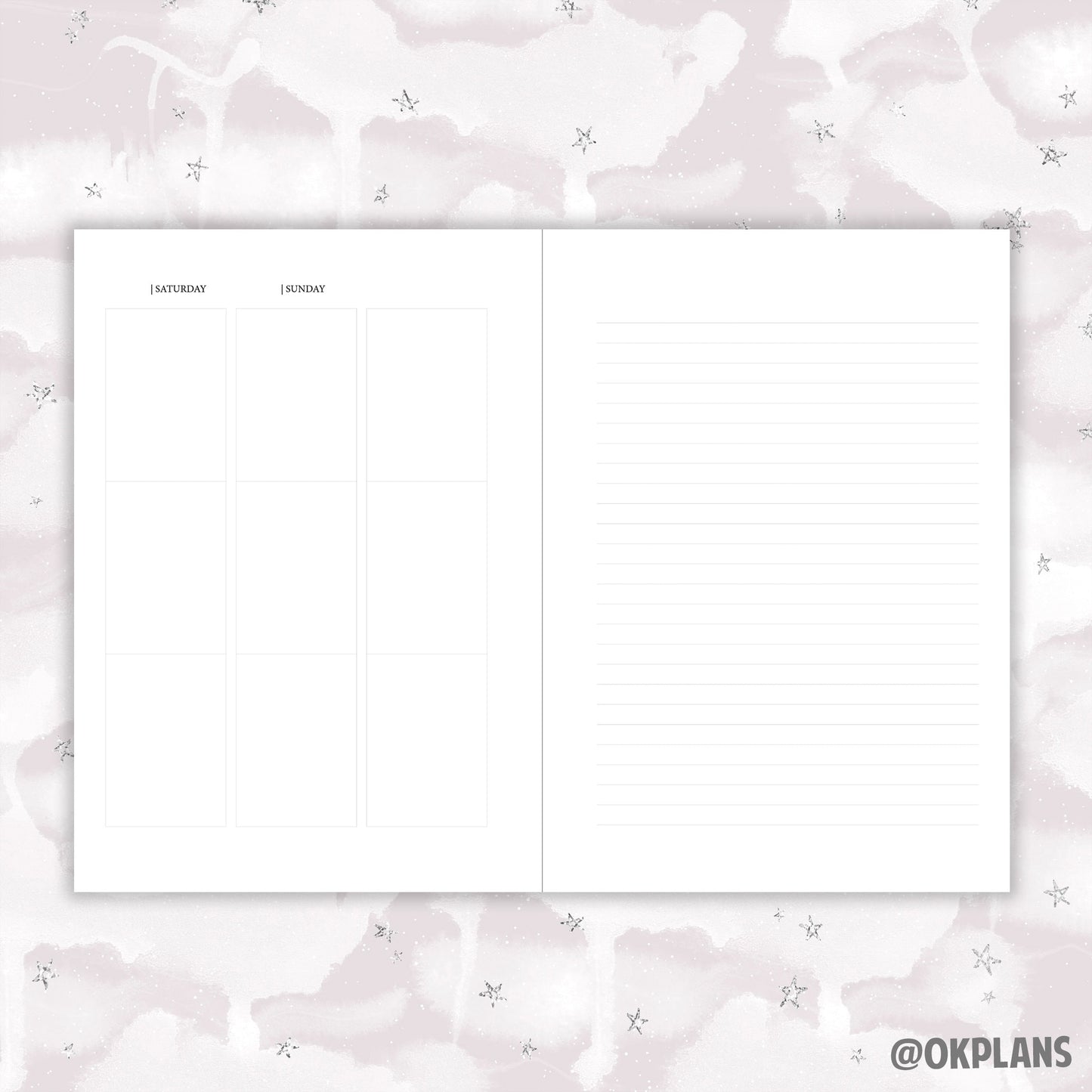 Undated A5 Monthly & Week on 4 pages // Monthly/Weekly Layout