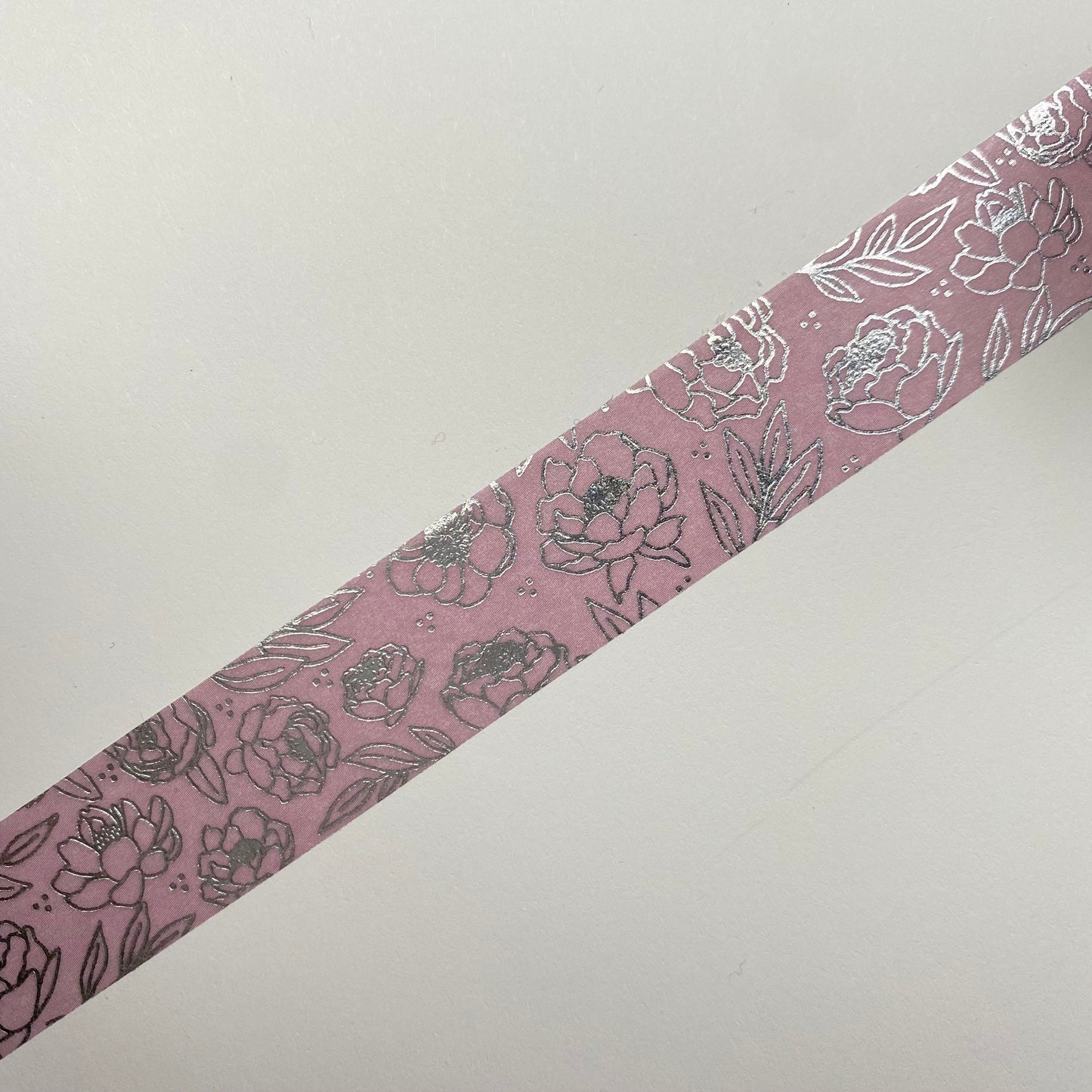 Peony Lavender // 15mm Washi // Silver Foil