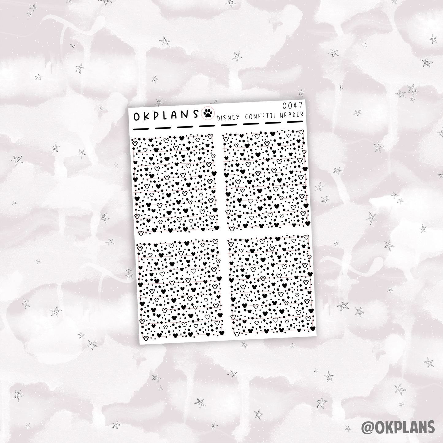 Disney Confetti Header // 0047 // Header Overlay