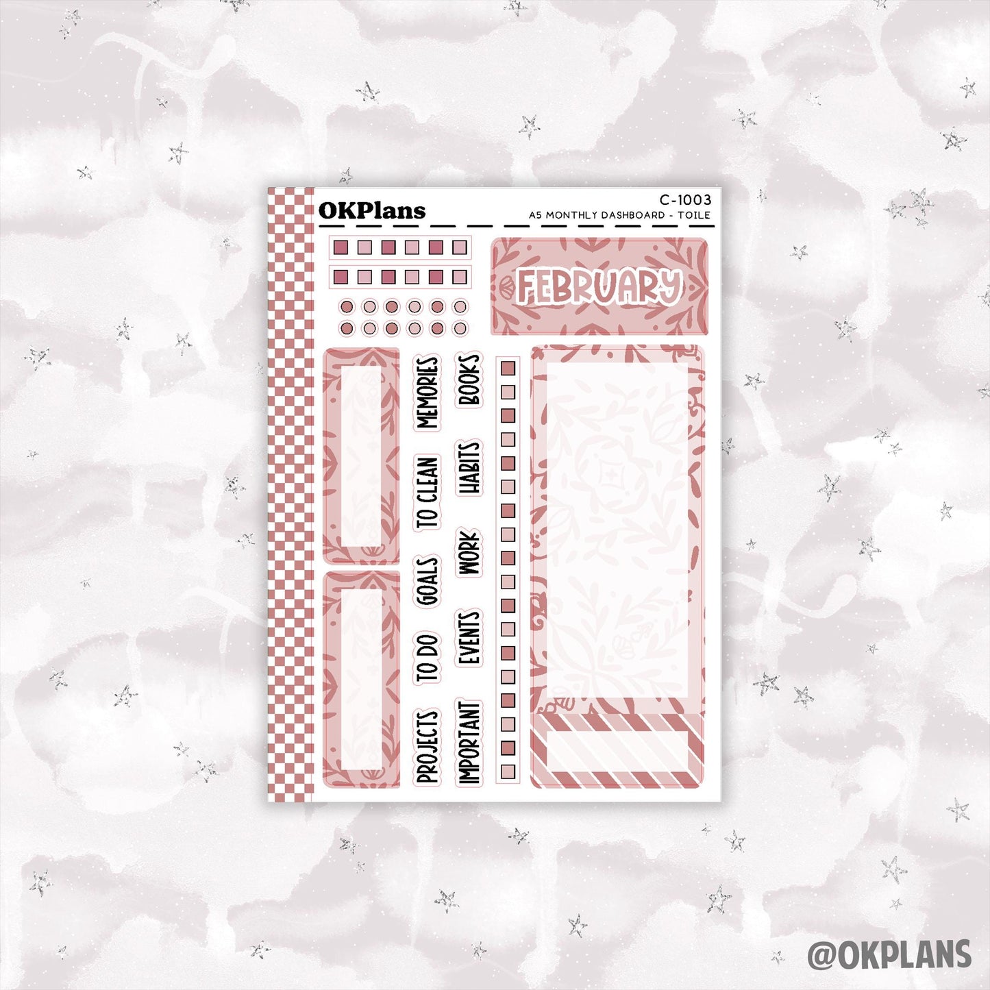 A5 EC Toile Monthly Dashboard // Functional