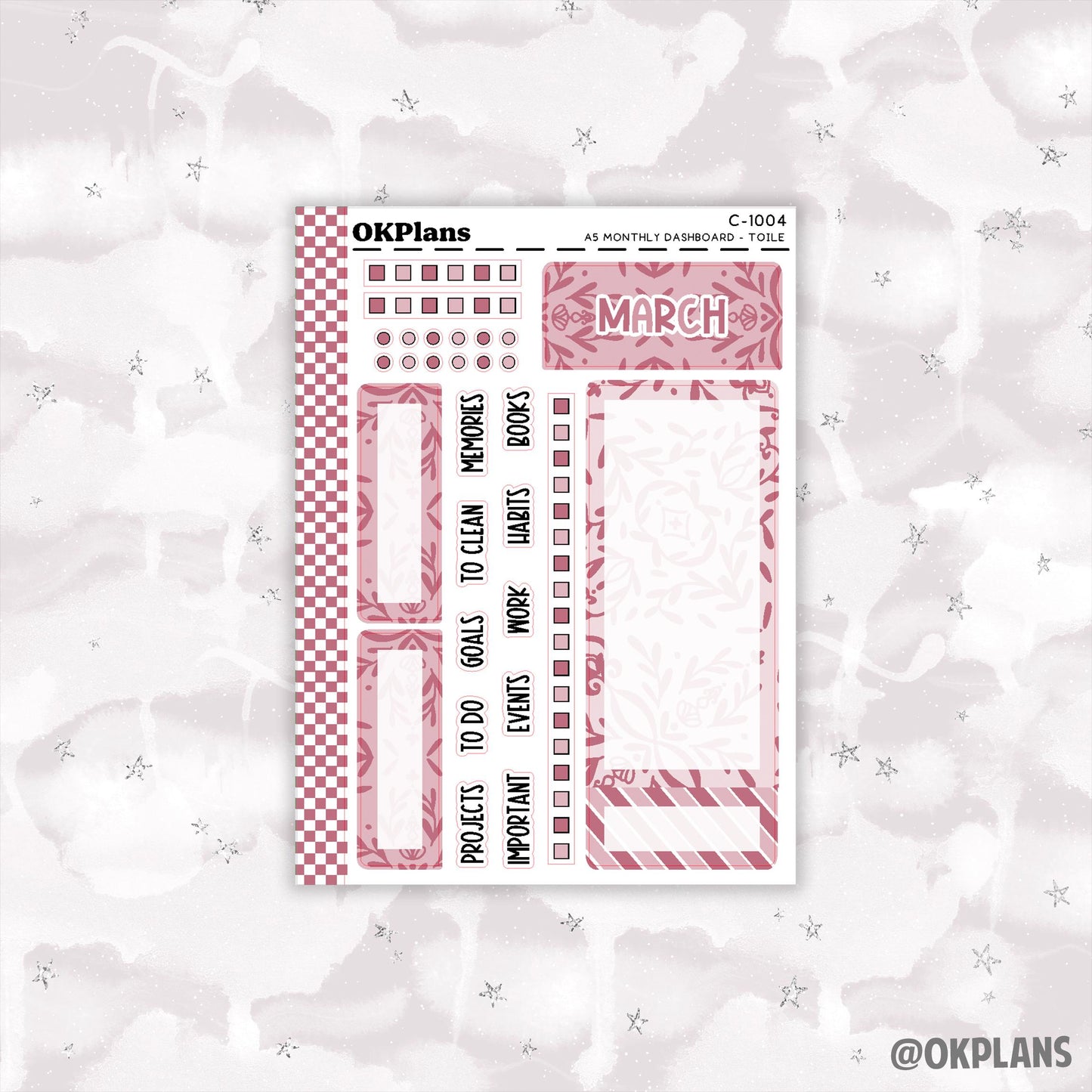 A5 EC Toile Monthly Dashboard // Functional
