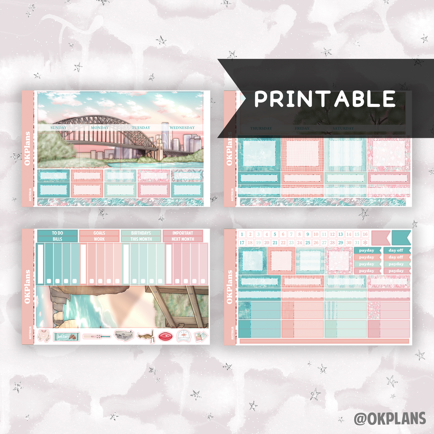 1.5 Monthly Kit // Australia // Printable