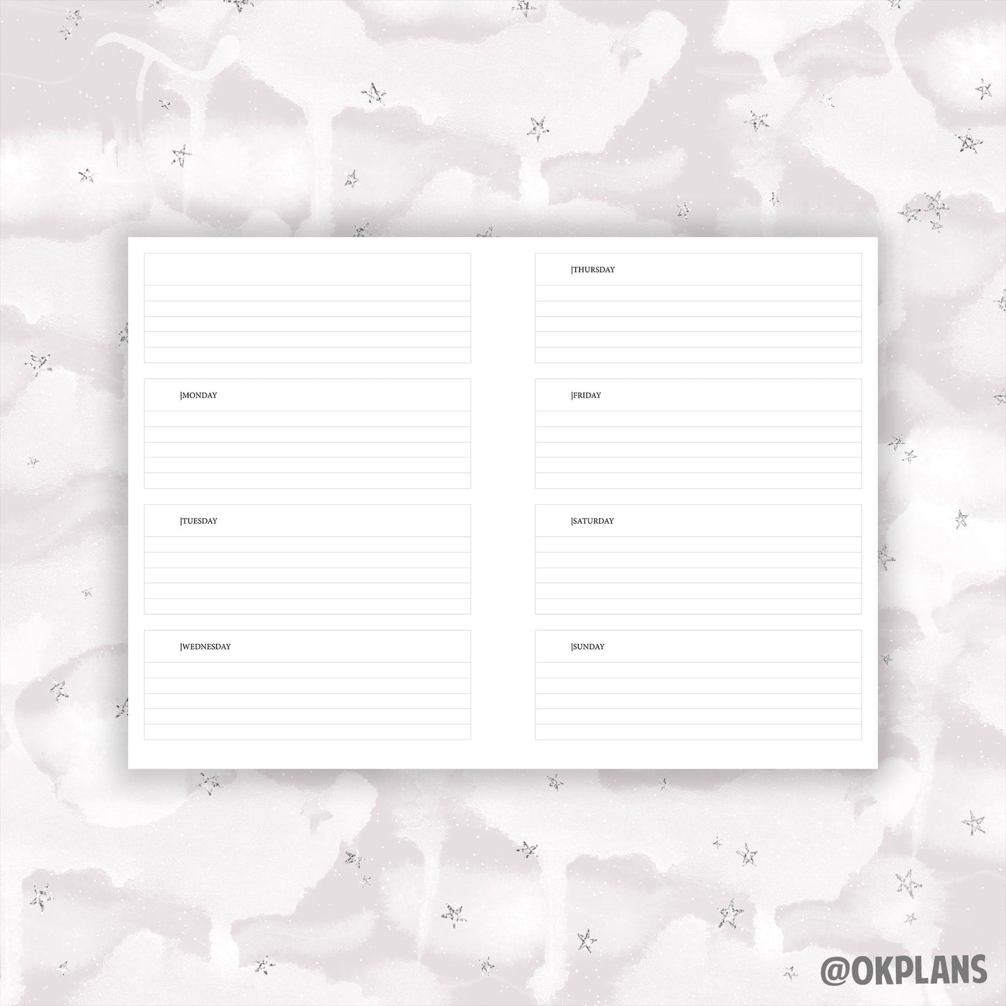 A5 Horizontal Planner // Digital Download // Writing Paper, Study Note Template, Lecture Notes Taking