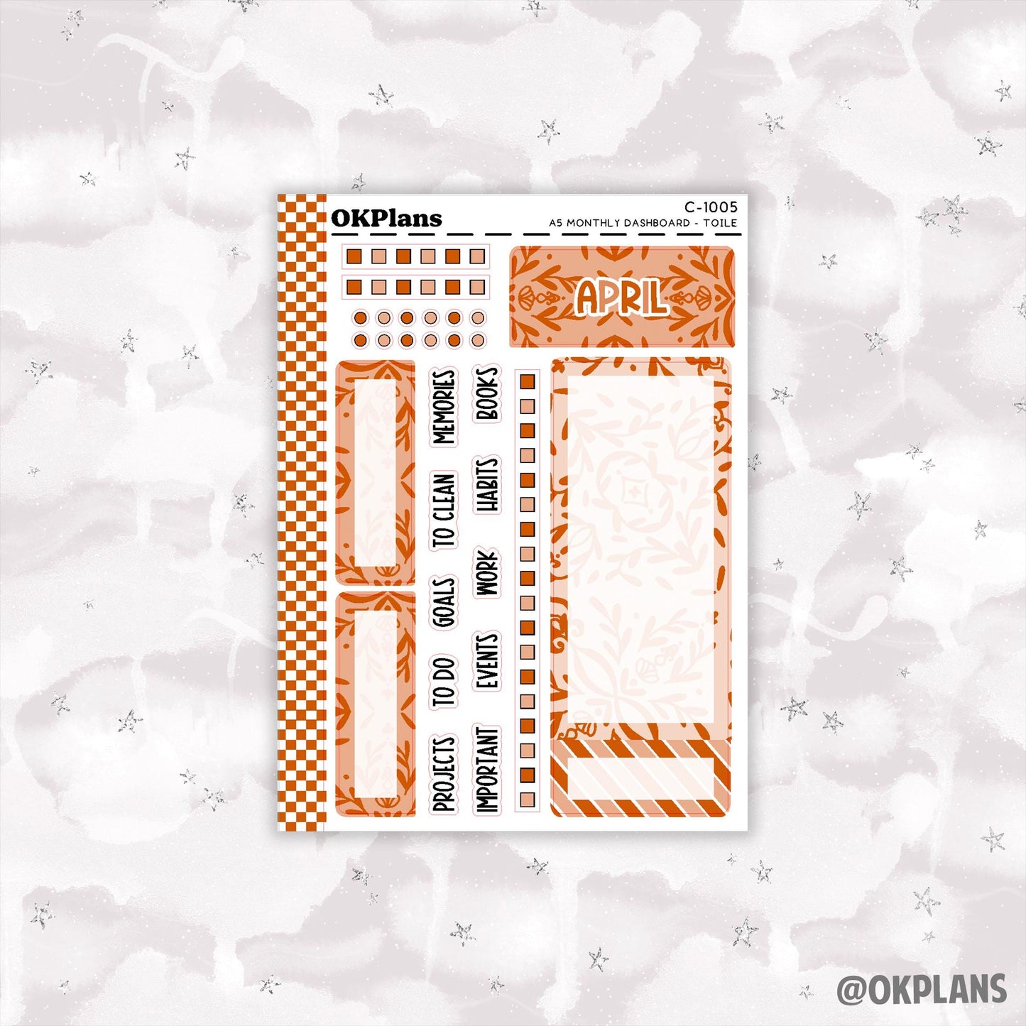 A5 EC Toile Monthly Dashboard // Functional