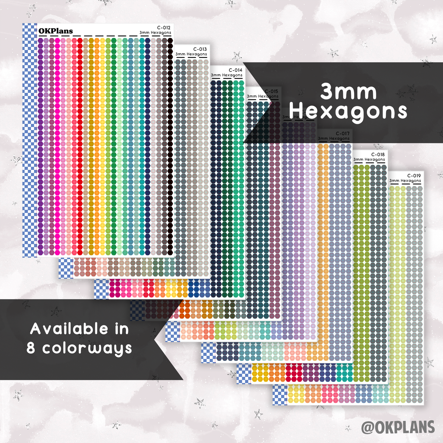3mm Hexagons // Multicolor Functional