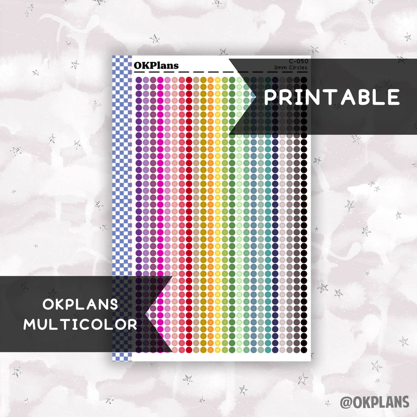 3mm Circles // Multicolor // Printable // C-050 // Multicolor Functional