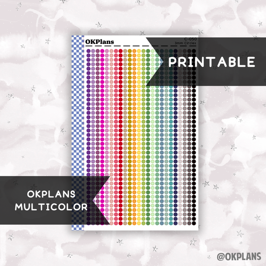 3mm Circles // Multicolor // Printable // C-050 // Multicolor Functional