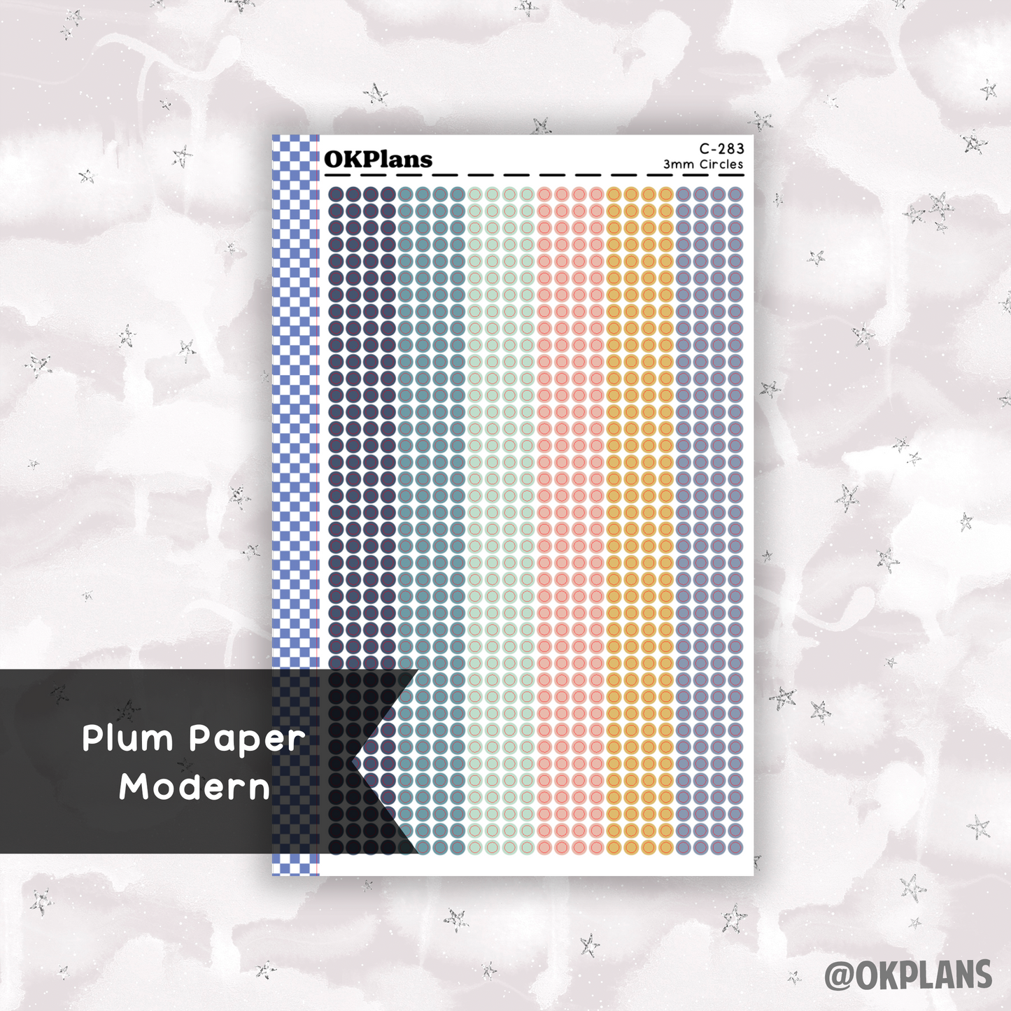 3mm Circles // Plum Paper Modern // Printable // C-283 // Multicolor Functional