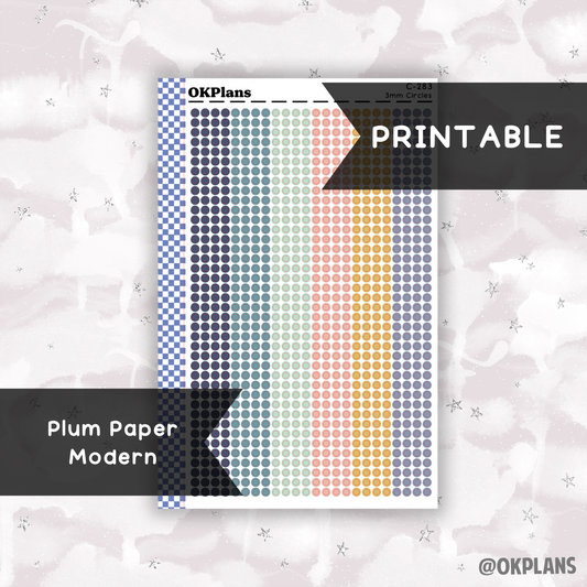 3mm Circles // Plum Paper Modern // Printable // C-283 // Multicolor Functional