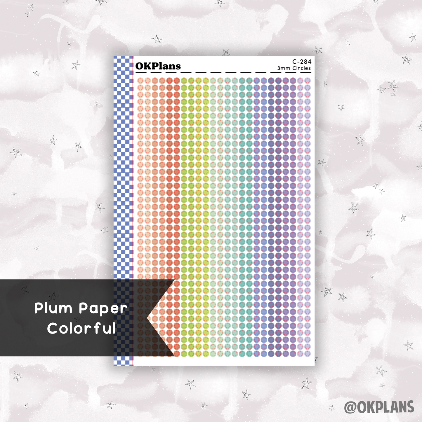 3mm Circles // Plum Paper Colorful // Printable // C-284 // Multicolor Functional