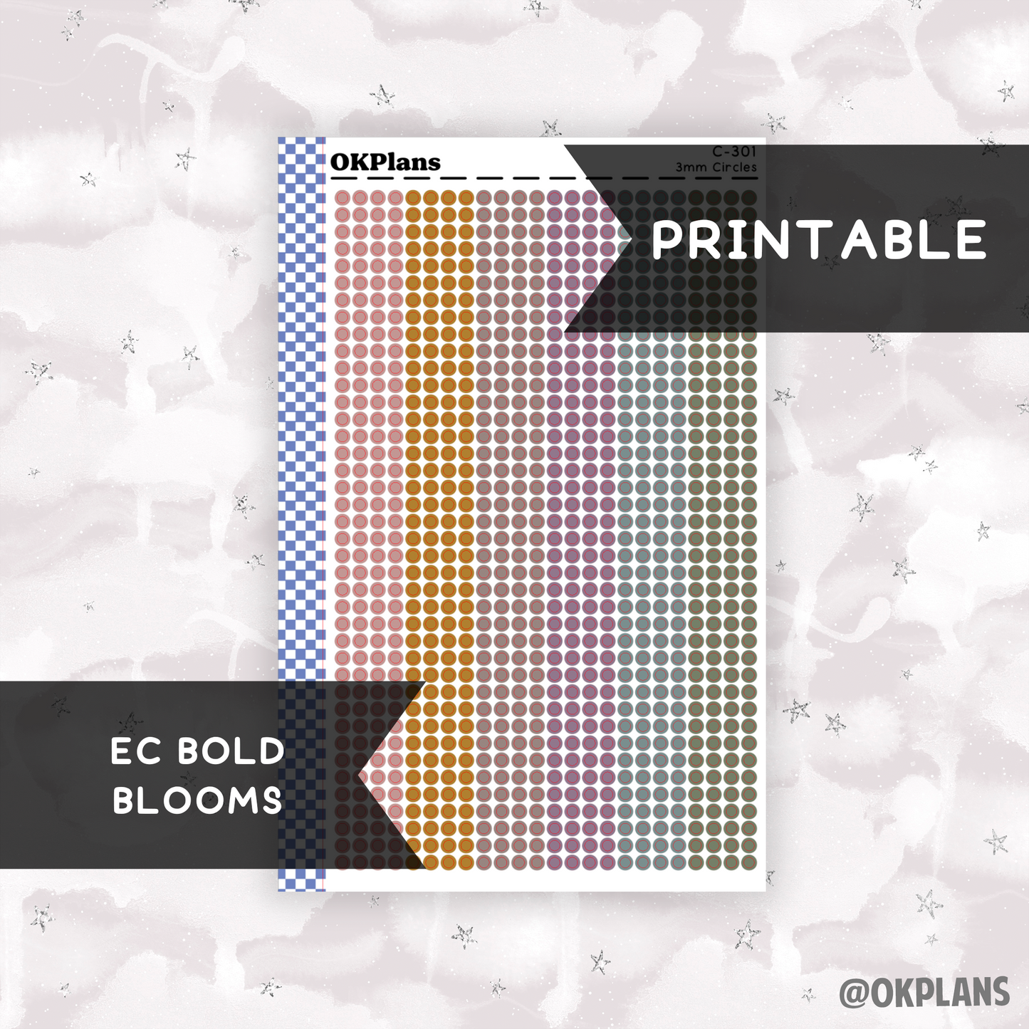 3mm Circles // Bold Blooms// Printable // C-301 // Multicolor Functional