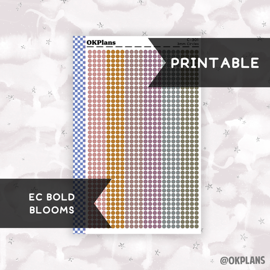 3mm Circles // Bold Blooms// Printable // C-301 // Multicolor Functional