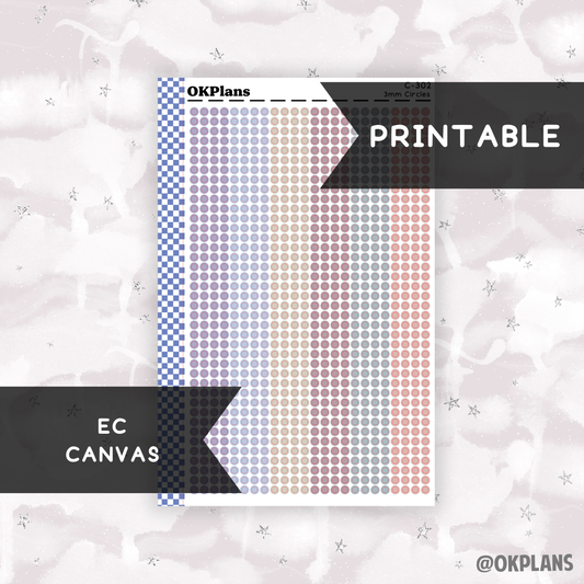 3mm Circles // Canvas // Printable // C-302 // Multicolor Functional