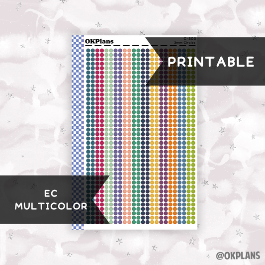 3mm Circles // EC Multi // Printable // C-303 // Multicolor Functional