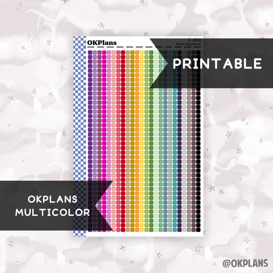 3mm Squares // Multicolor // Printable // C-800 // Multicolor Functional