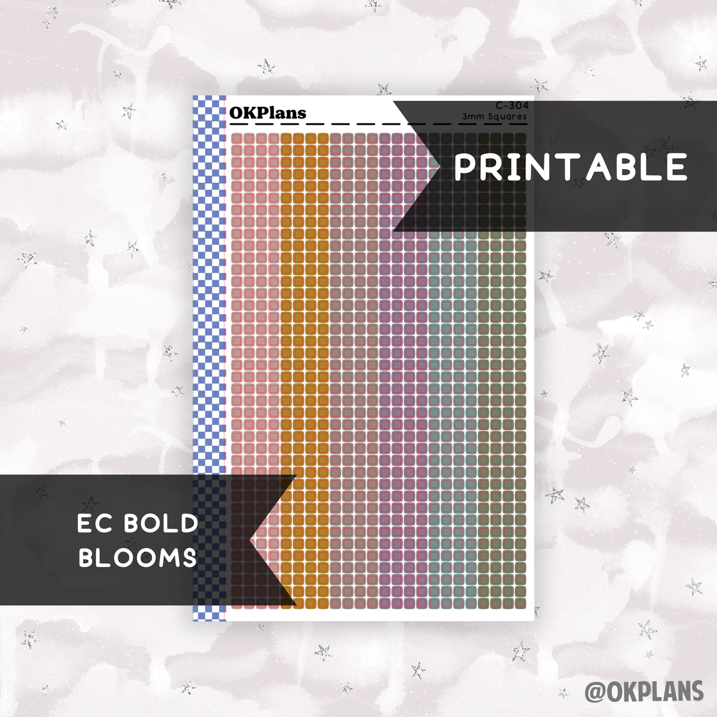 3mm Squares // Bold Blooms // Printable // C-304 // Multicolor Functional