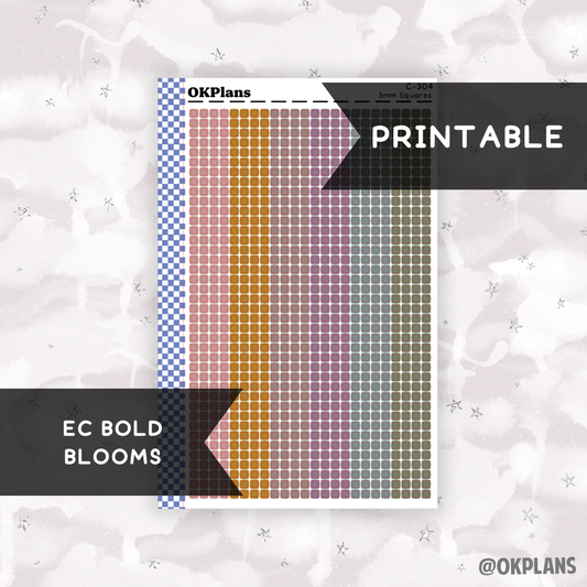 3mm Squares // Bold Blooms // Printable // C-304 // Multicolor Functional