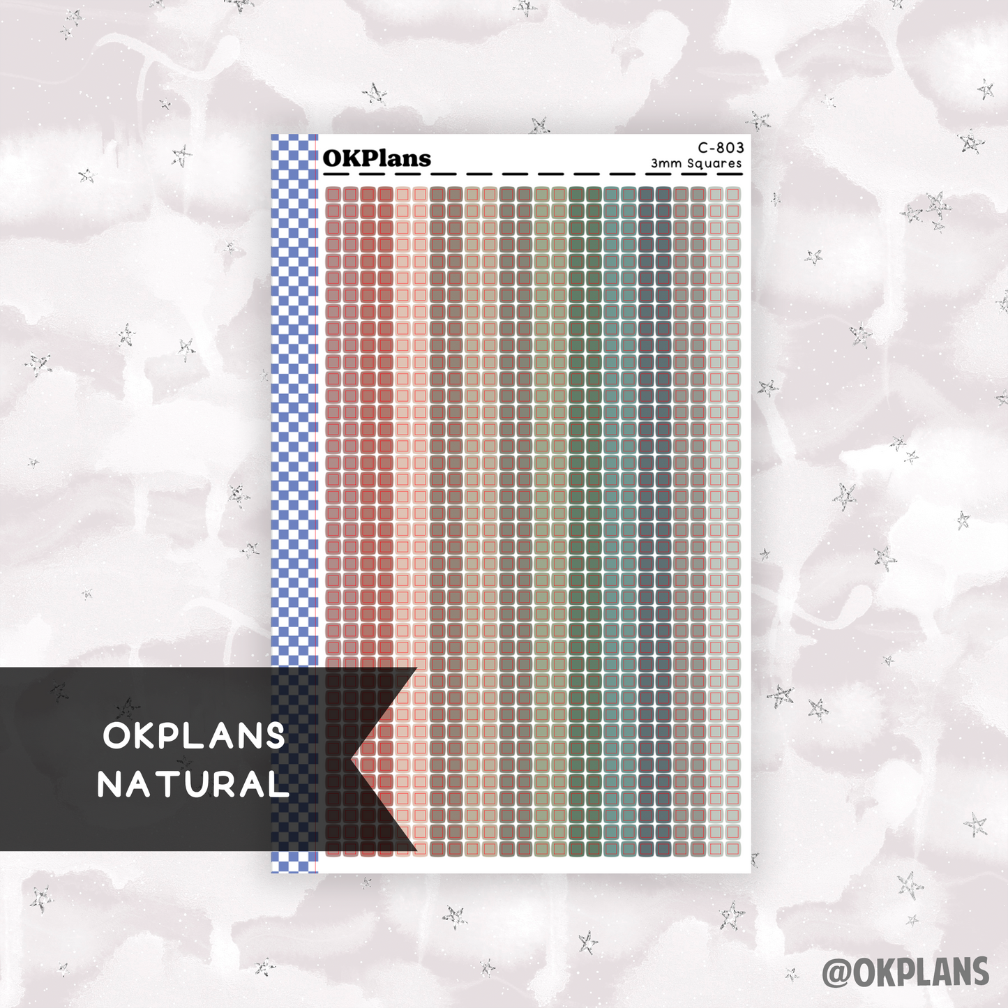 3mm Squares // Natural // Printable // C-803 // Multicolor Functional