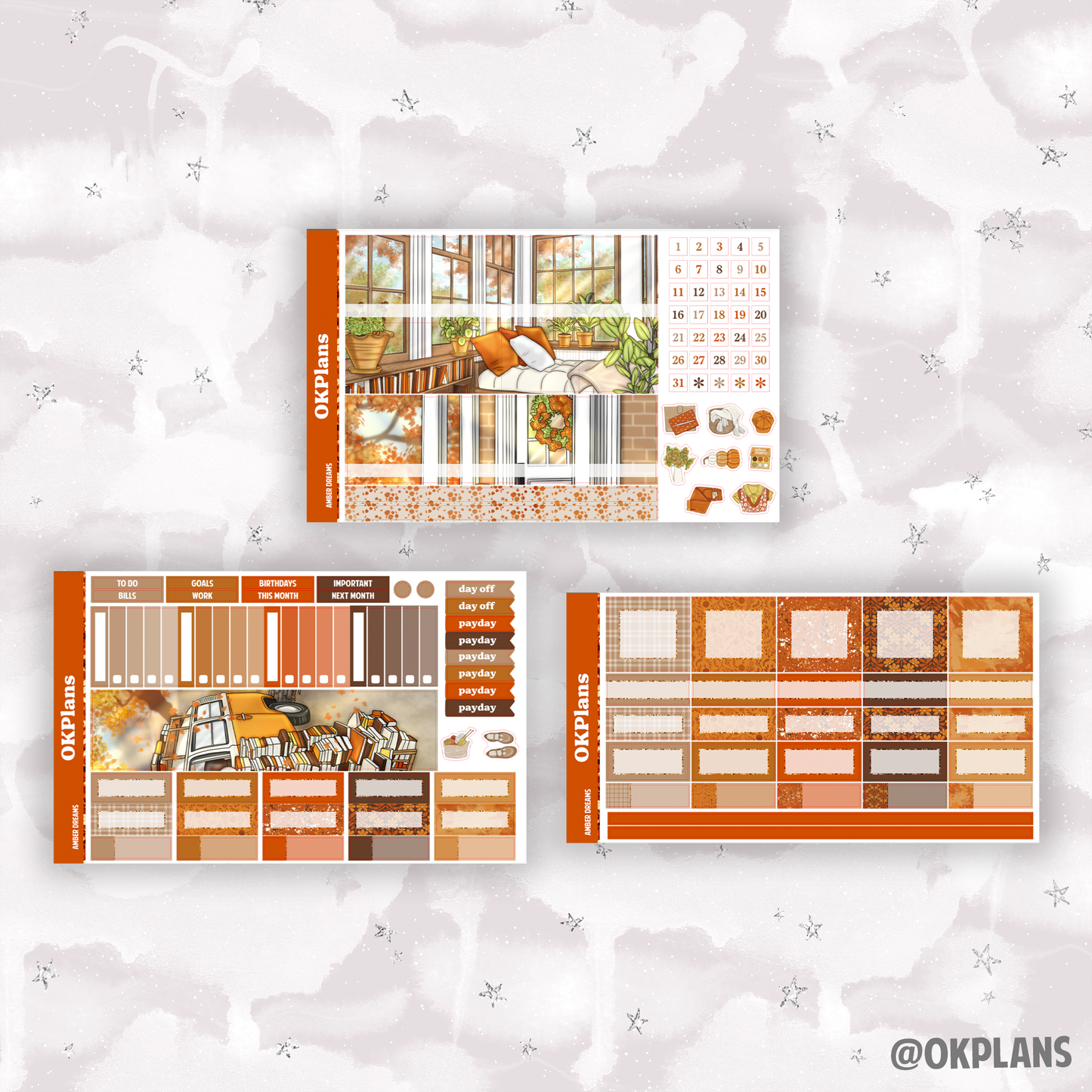 B6 Monthly Kit // Amber Dreams // Printable