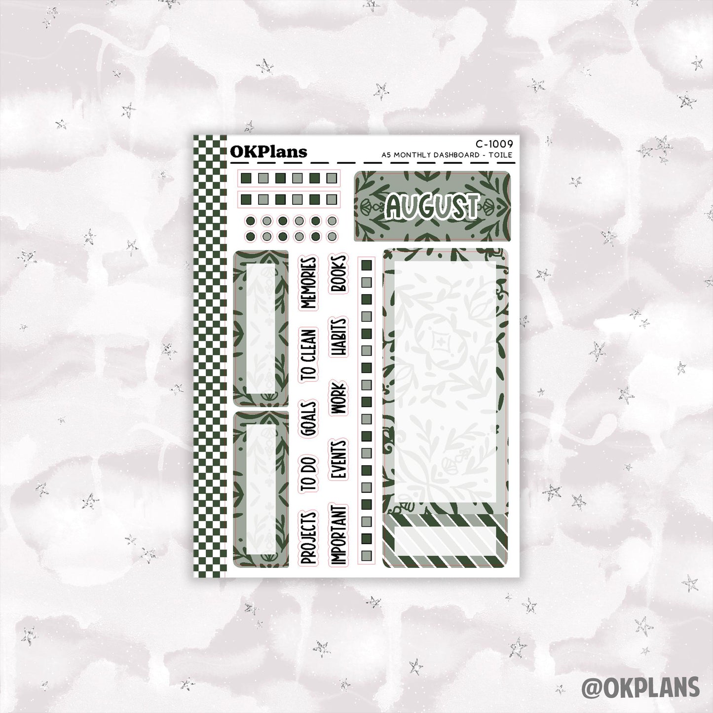A5 EC Toile Monthly Dashboard // Functional