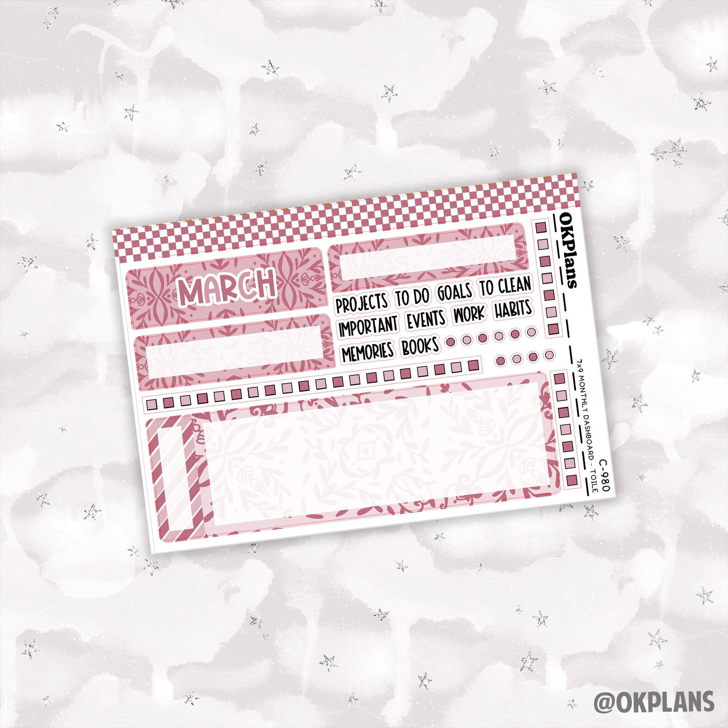 7x9 EC Toile Monthly Dashboard // Functional