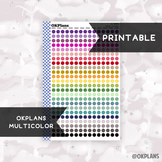 5mm Circles // Multicolor // Printable // C-804 // Multicolor Functional
