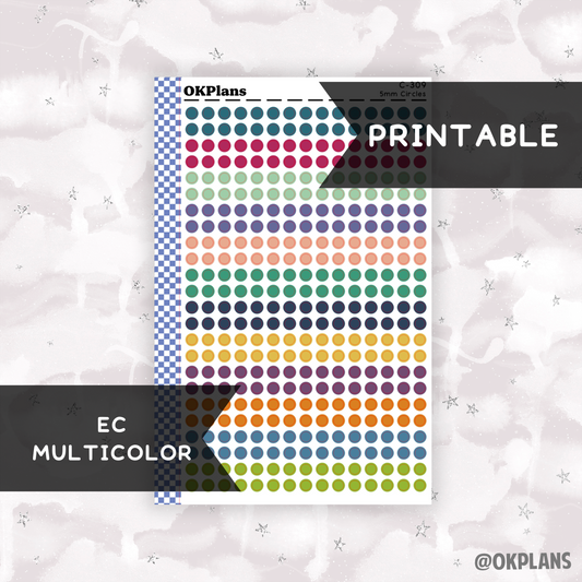 5mm Circles // EC Multi // Printable // C-309 // Multicolor Functional