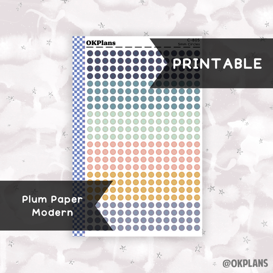 5mm Circles // Plum Paper Modern // Printable // C-805 // Multicolor Functional