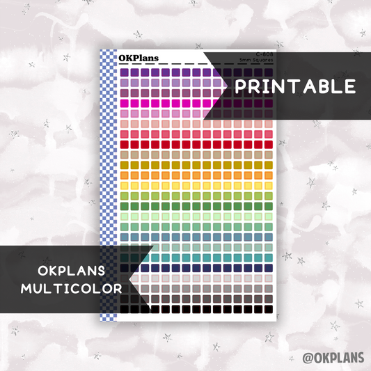 5mm Squares // Multicolor // Printable // C-808 // Multicolor Functional