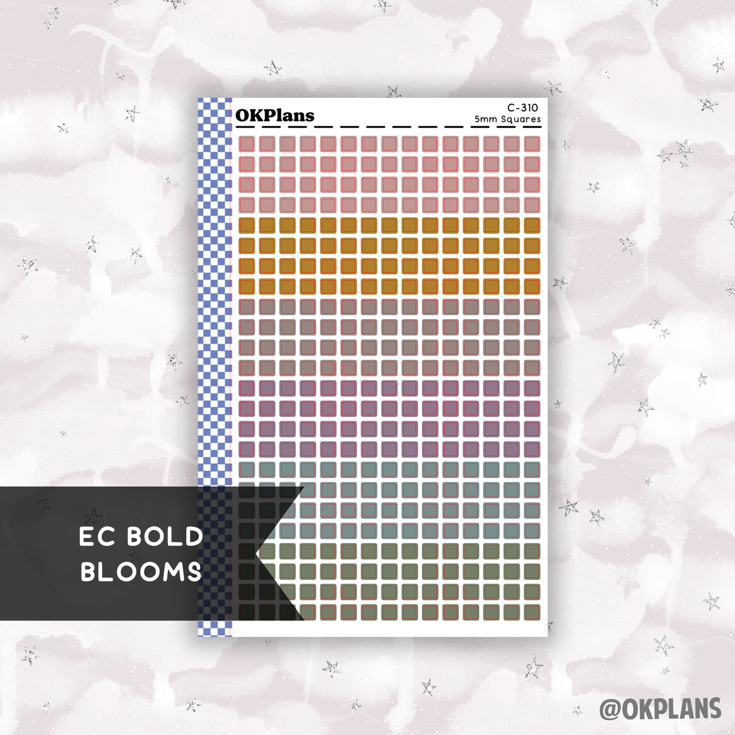 5mm Squares // Bold Blooms // Printable // C-310 // Multicolor Functional