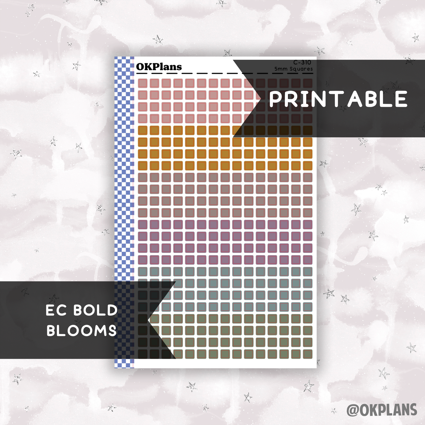 5mm Squares // Bold Blooms // Printable // C-310 // Multicolor Functional