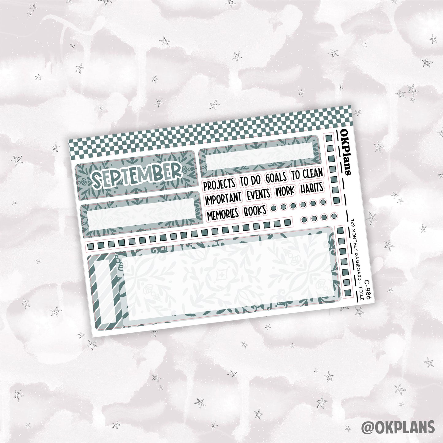 7x9 EC Toile Monthly Dashboard // Functional
