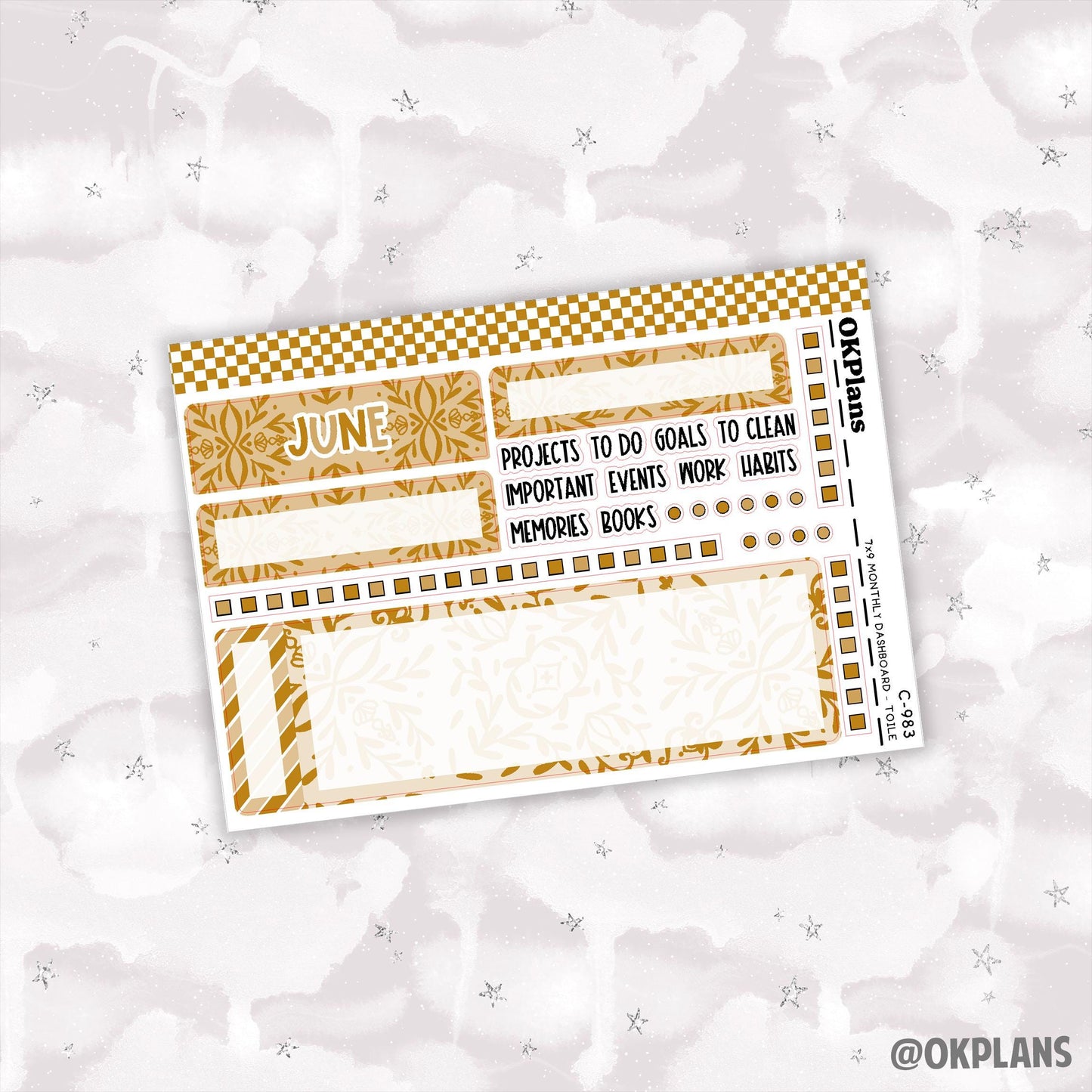 7x9 EC Toile Monthly Dashboard // Functional