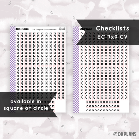 EC 7x9 Compact Vertical Checklist // Square or Circle // Pick your Color Palette