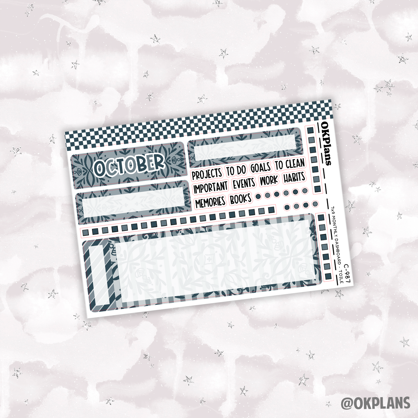 7x9 EC Toile Monthly Dashboard // Functional