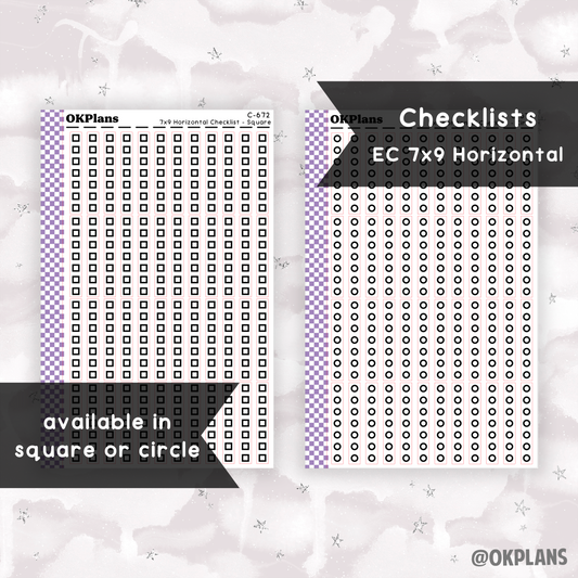 EC 7x9 Horizontal Checklist // Square or Circle // Pick your Color Palette