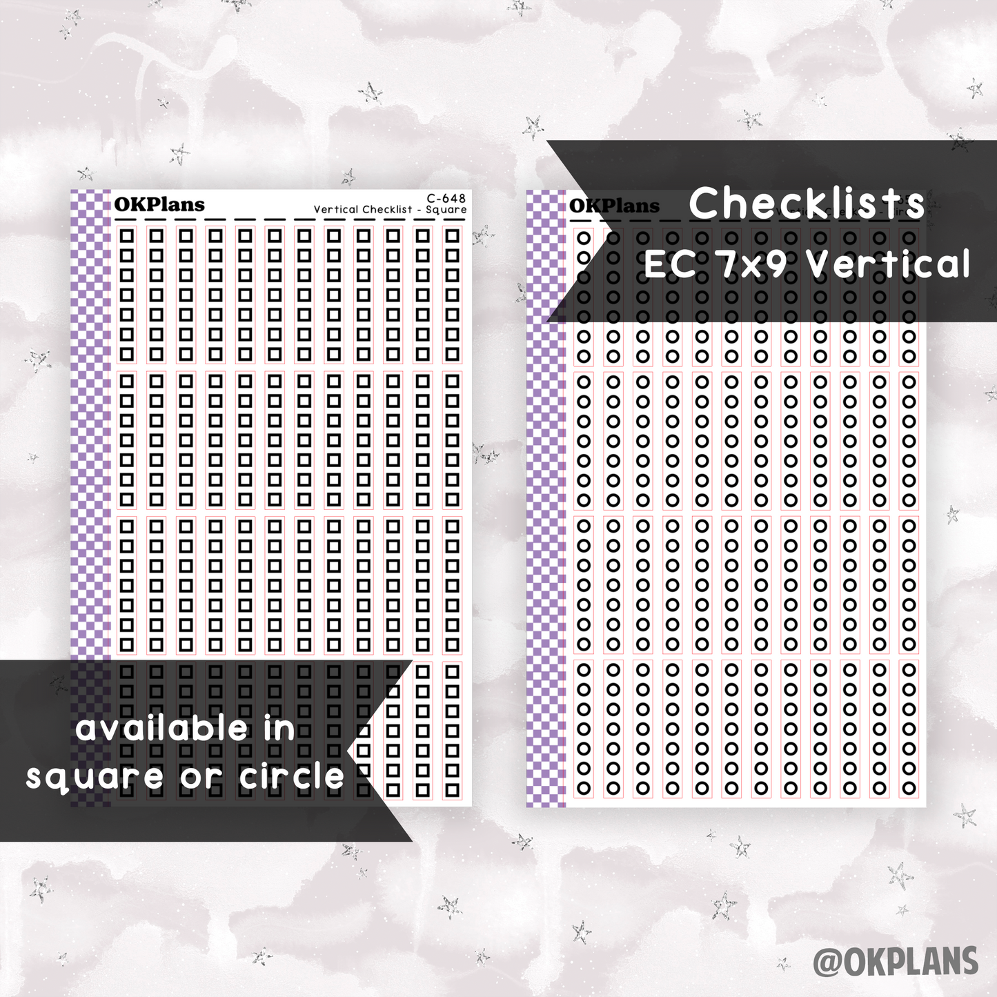 EC 7x9 Vertical Checklist // Square or Circle // Pick your Color Palette