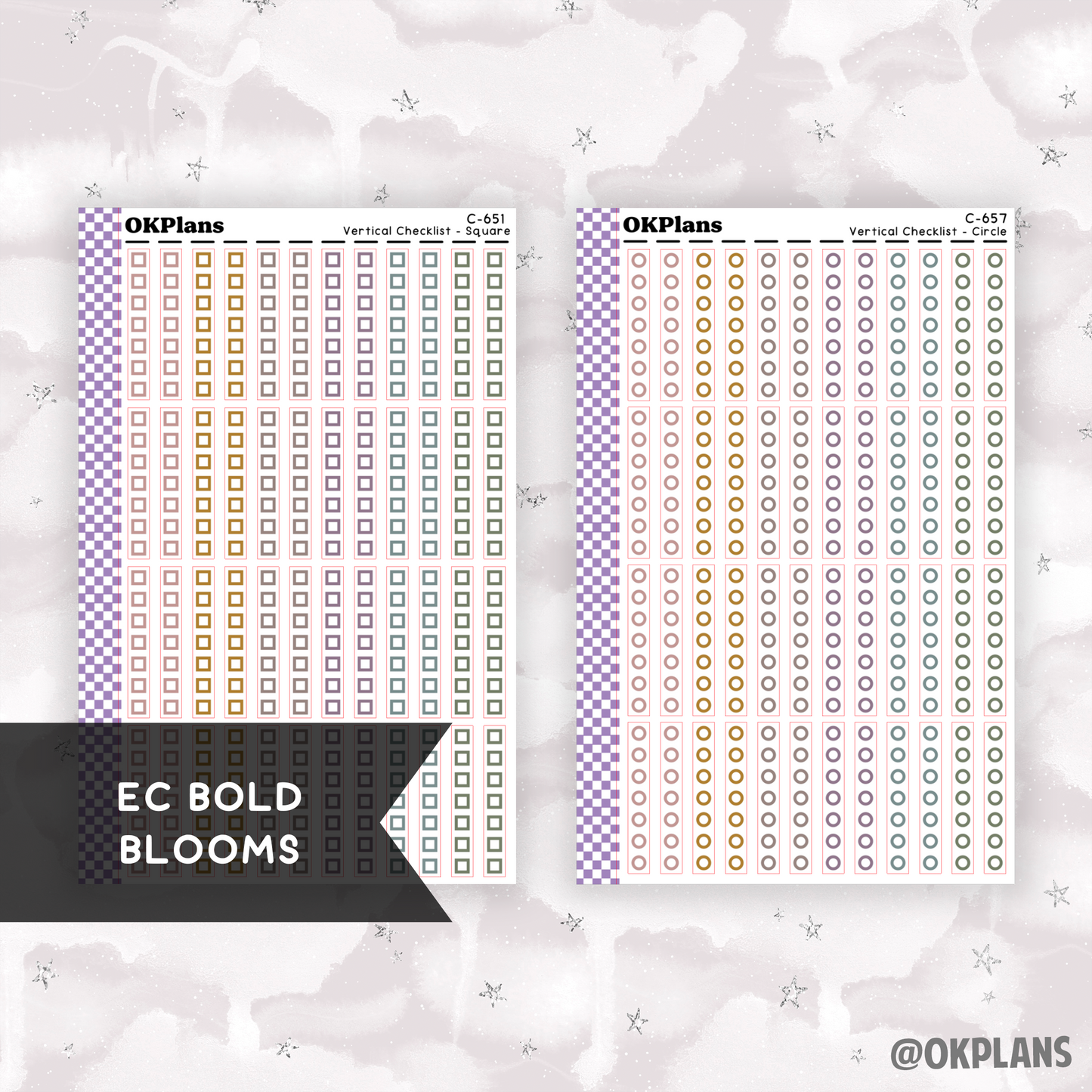 EC 7x9 Vertical Checklist // Square or Circle // Pick your Color Palette