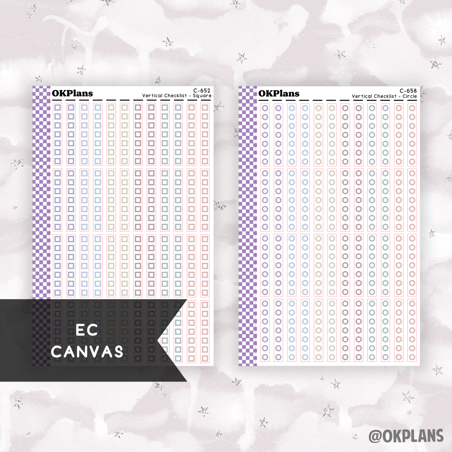 EC 7x9 Vertical Checklist // Square or Circle // Pick your Color Palette