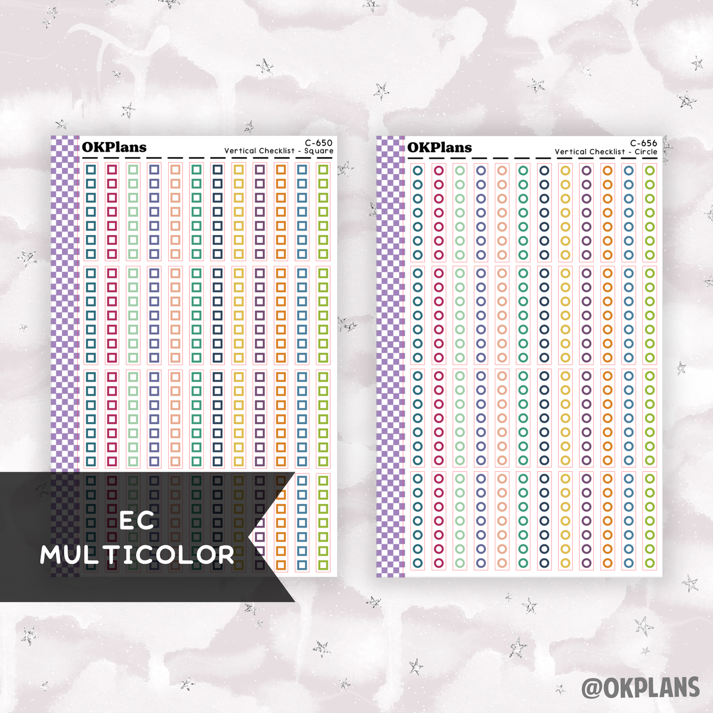 EC 7x9 Vertical Checklist // Square or Circle // Pick your Color Palette