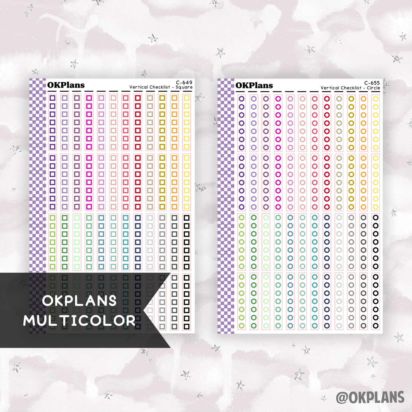 EC 7x9 Vertical Checklist // Square or Circle // Pick your Color Palette